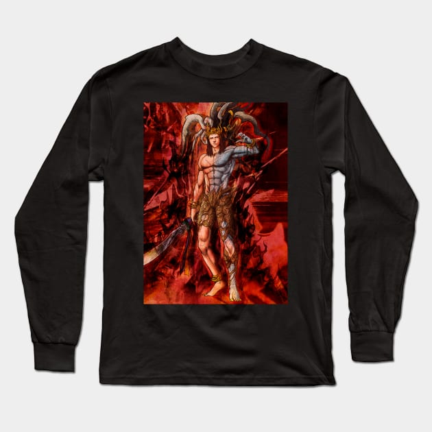 Ifrit FFXV astral Long Sleeve T-Shirt by mcashe_art